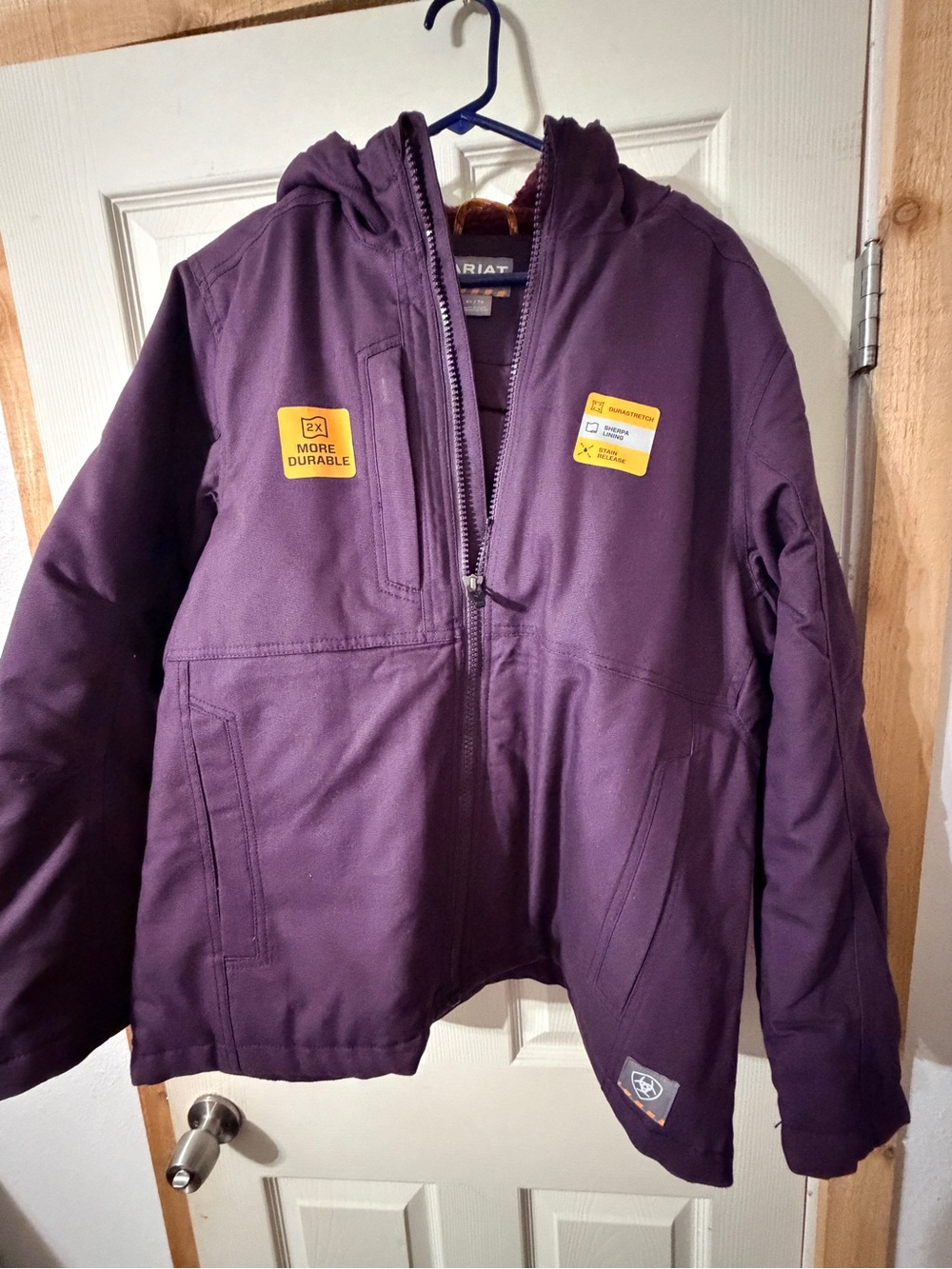 Ariat Rebar Women’s DuraCanvas Insulated Sherpa Jacket Plum XL NWOT